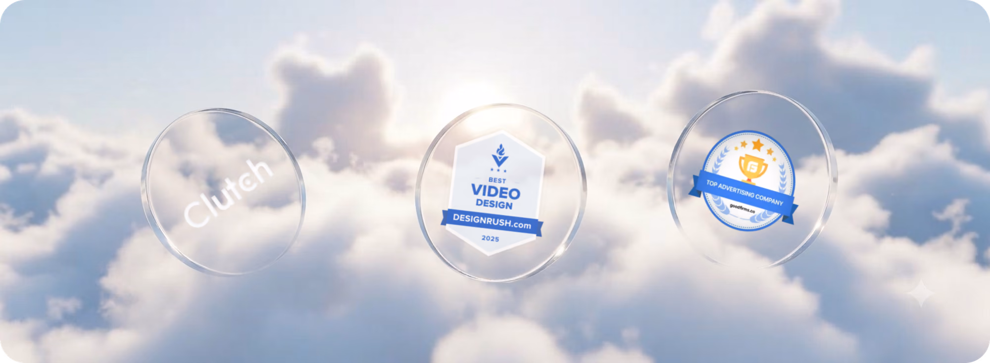 Award trophies among the clouds